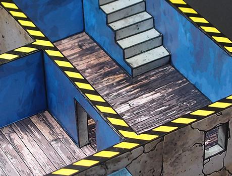 Sci-fi papercraft buildings