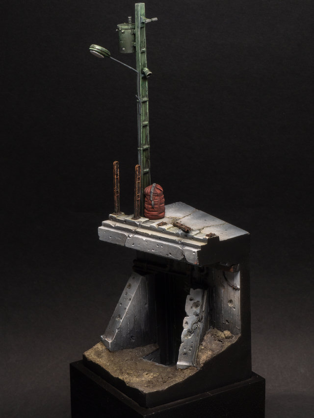 Detailed bunker entrance diorama