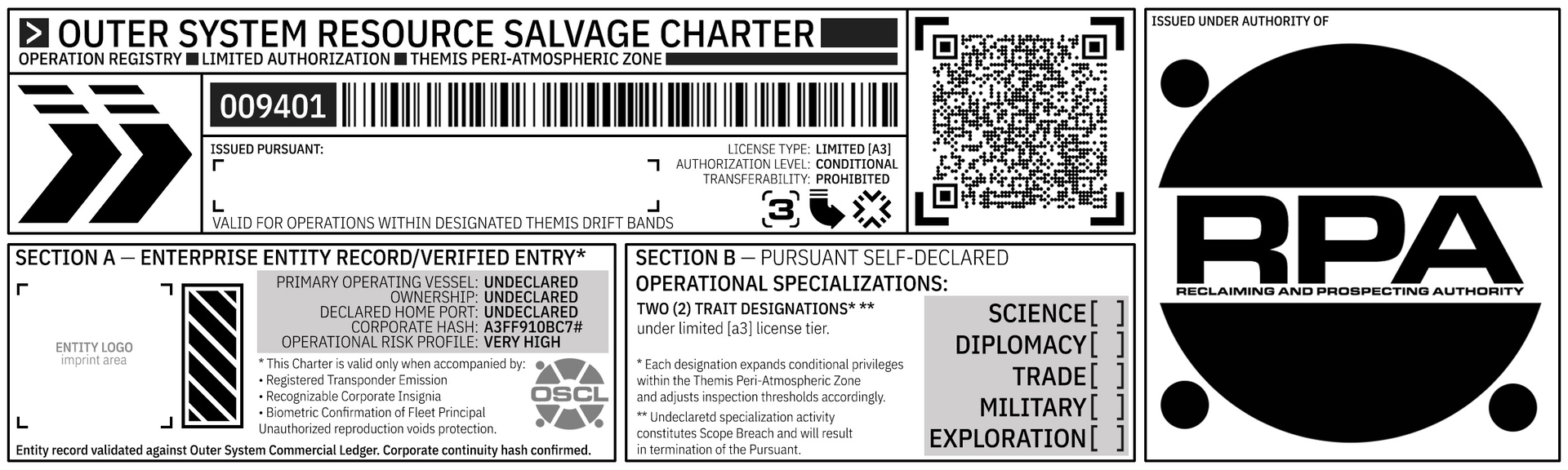 Outer System Resource Salvage Charter